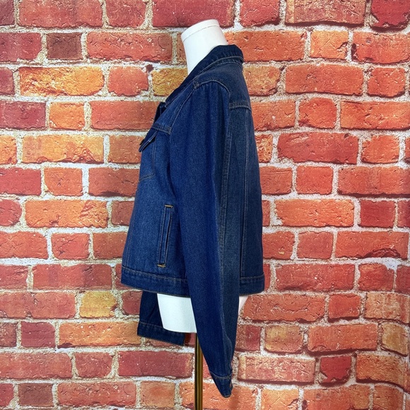 Vigoss Dark Blue Denim Jacket‎ Women’s Size Medium Front Flap Pockets - Picture 13 of 15